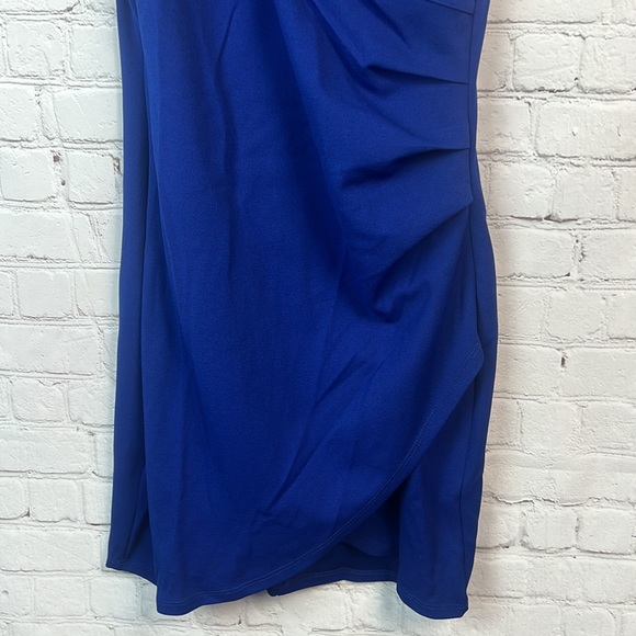 Crystal Doll Royal Blue Faux Wrap Dress Juniors Size7 - Picture 4 of 5